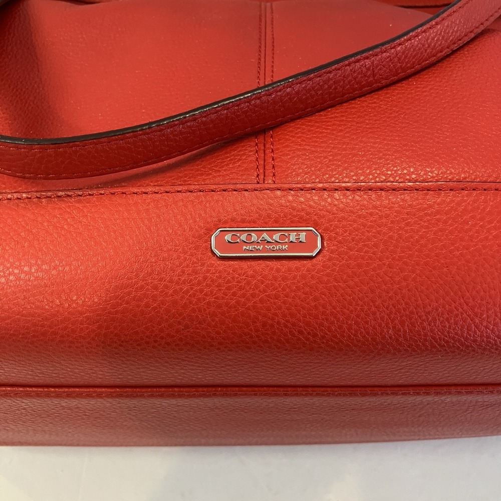 Coach Park Leather Carrie Tote Red ‎ Handbag F29898 - Picture 7 of 8